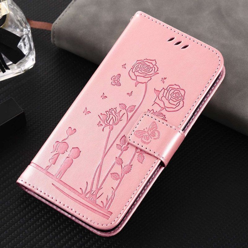 Flip Case voor Samsung Galaxy A13 Met Ketting Strappy Litchi Lederen Stijl