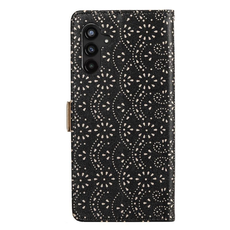 Flip Case voor Samsung Galaxy A14 / A14 5G Met Ketting Verwijderbare Beugel