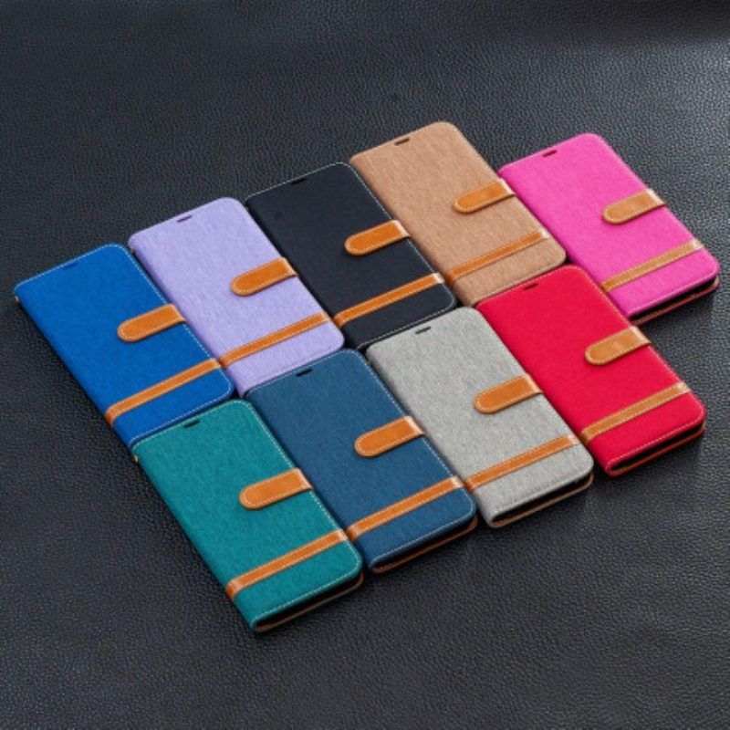 Flip Case voor Samsung Galaxy A52 4G / A52 5G / A52s 5G Met Ketting Band Van Stof En Leereffect