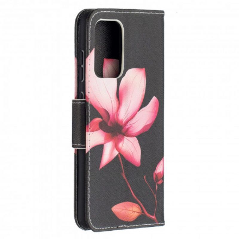 Flip Case voor Samsung Galaxy A52 4G / A52 5G / A52s 5G Roze Bloem