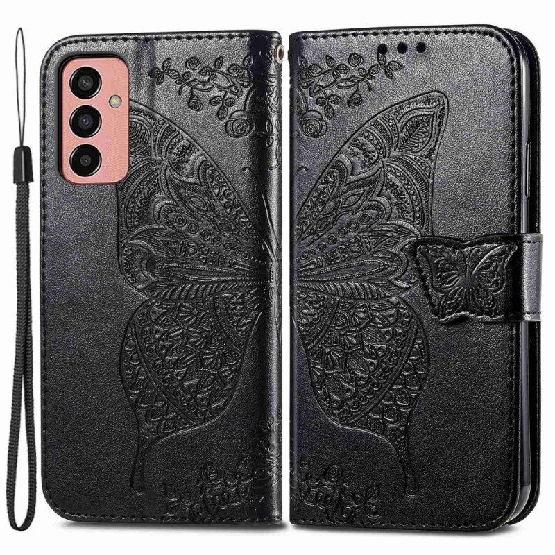 Flip Case voor Samsung Galaxy M13 Barokke Vlinder