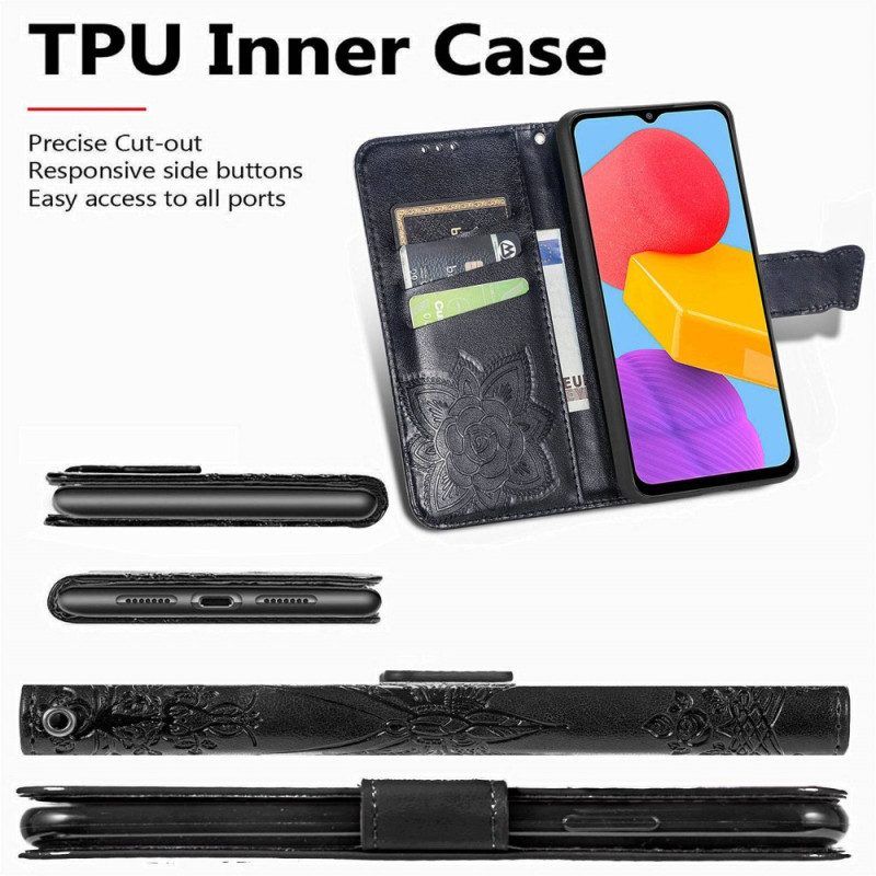 Flip Case voor Samsung Galaxy M13 Barokke Vlinder