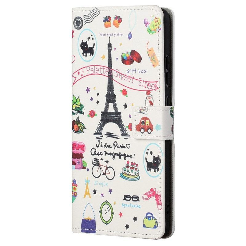 Flip Case voor Samsung Galaxy M23 5G Ik Hou Van Parijs