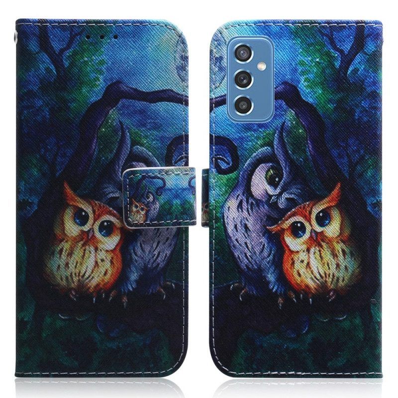 Flip Case voor Samsung Galaxy M52 5G Mysterieuze Uilen