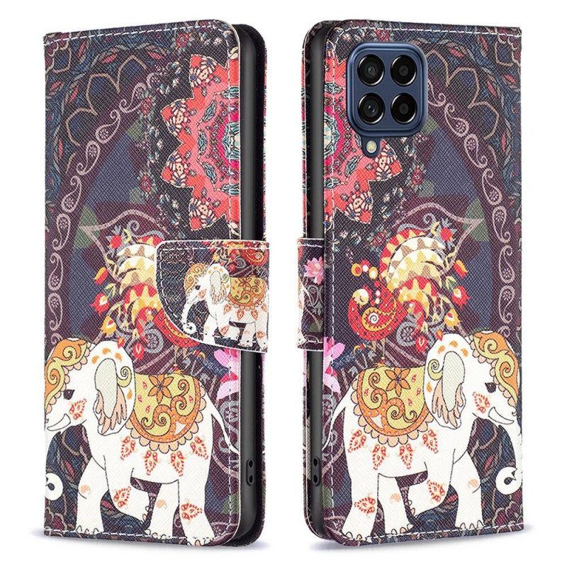 Flip Case voor Samsung Galaxy M53 5G Indische Olifant