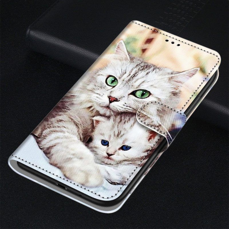 Flip Case voor Samsung Galaxy M53 5G Katten Familie