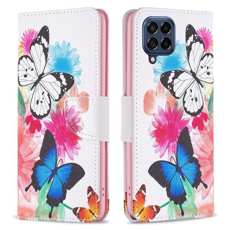 Flip Case voor Samsung Galaxy M53 5G Vlinders Vlinders