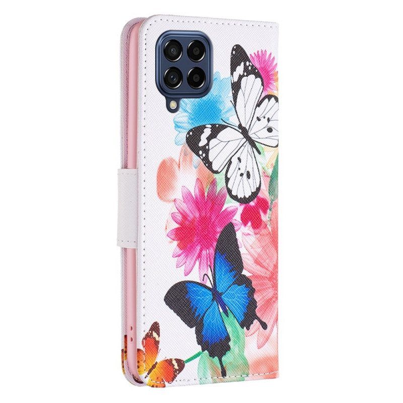 Flip Case voor Samsung Galaxy M53 5G Vlinders Vlinders