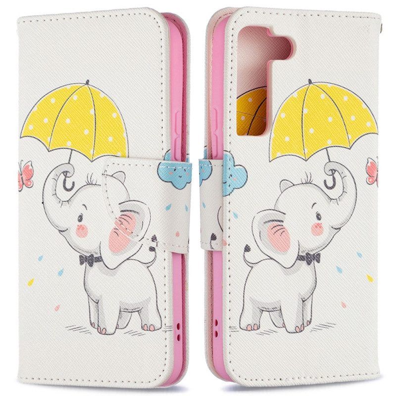 Flip Case voor Samsung Galaxy S22 5G Baby Olifant