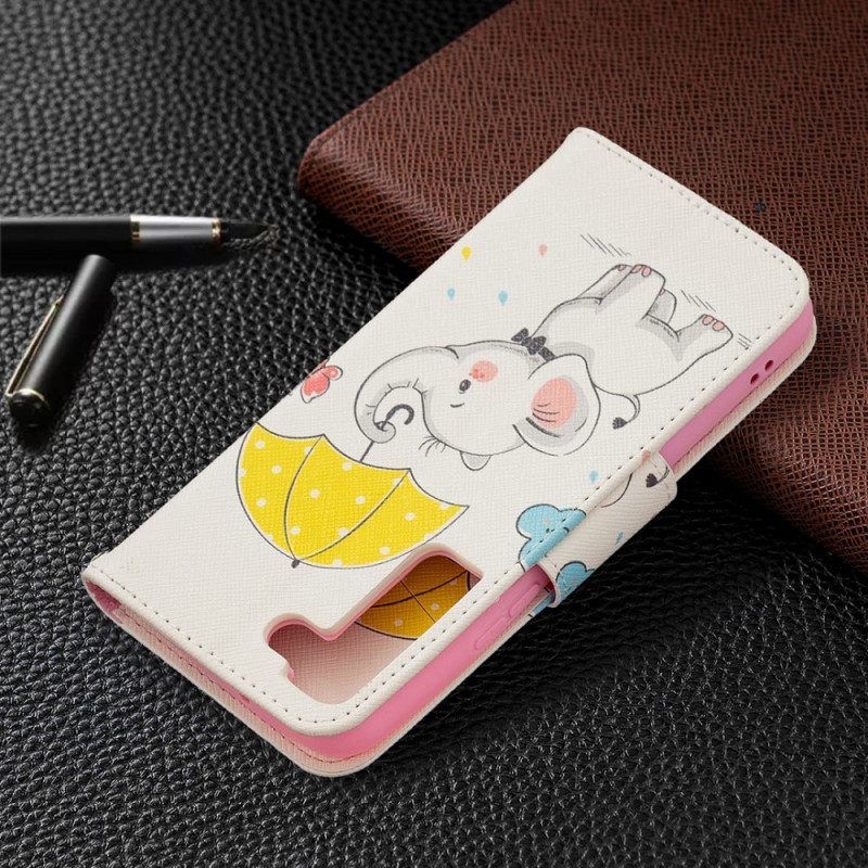 Flip Case voor Samsung Galaxy S22 5G Baby Olifant