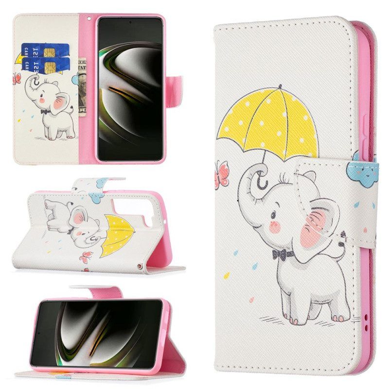 Flip Case voor Samsung Galaxy S22 5G Baby Olifant