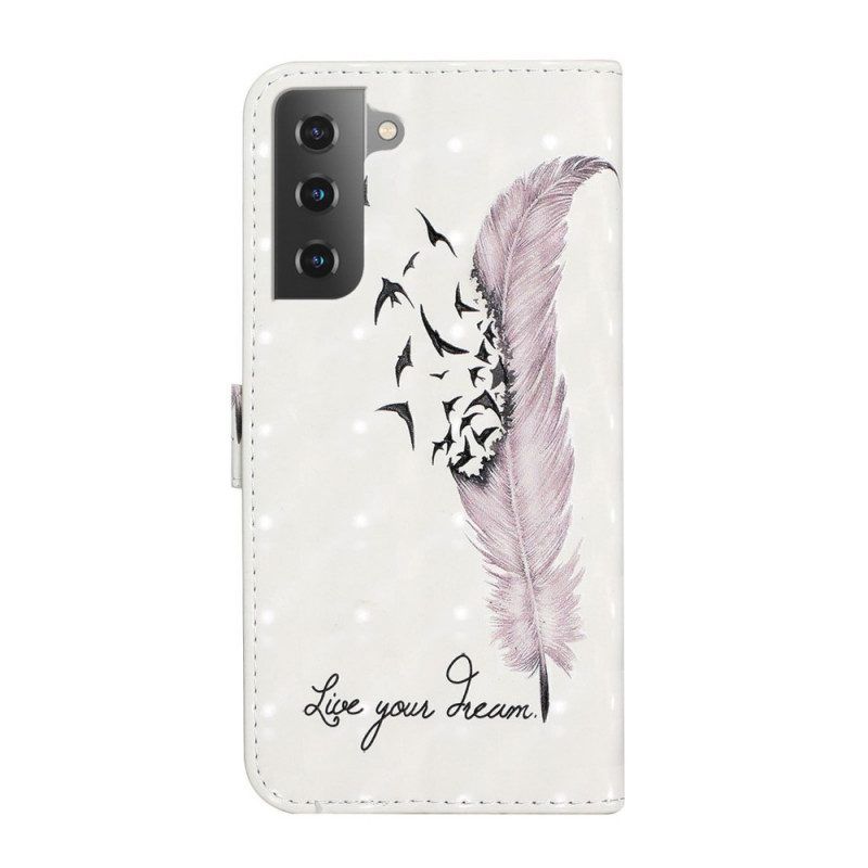 Flip Case voor Samsung Galaxy S22 5G Leef Je Droom