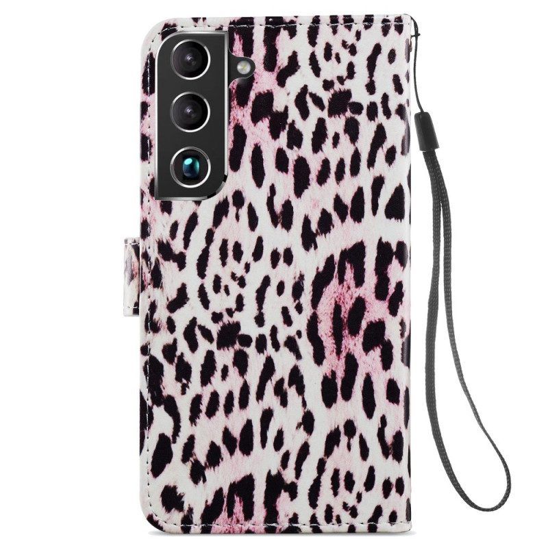 Flip Case voor Samsung Galaxy S22 5G Luipaardprint