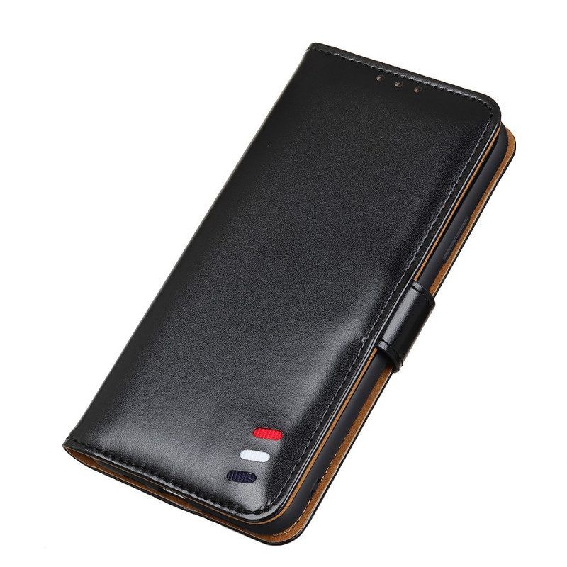 Flip Case voor Samsung Galaxy S22 Plus 5G Driekleurig Leereffect