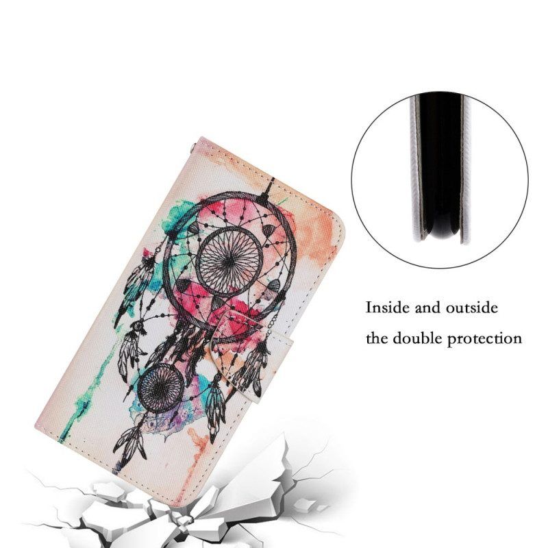 Flip Case voor Samsung Galaxy S22 Ultra 5G Dromenvanger Aquarel