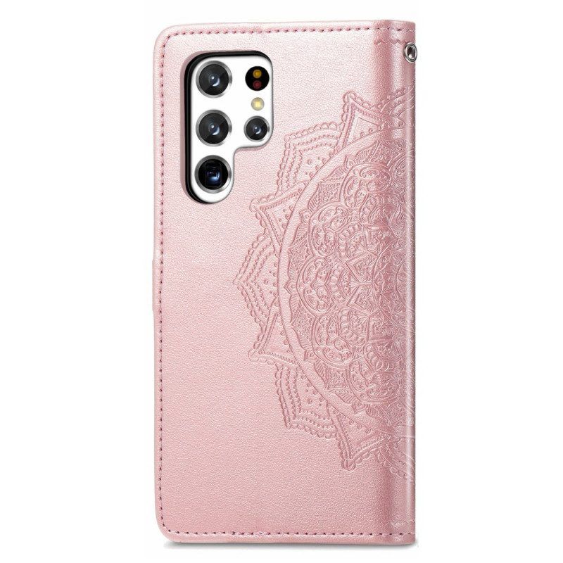 Flip Case voor Samsung Galaxy S22 Ultra 5G Mandala Middeleeuwen