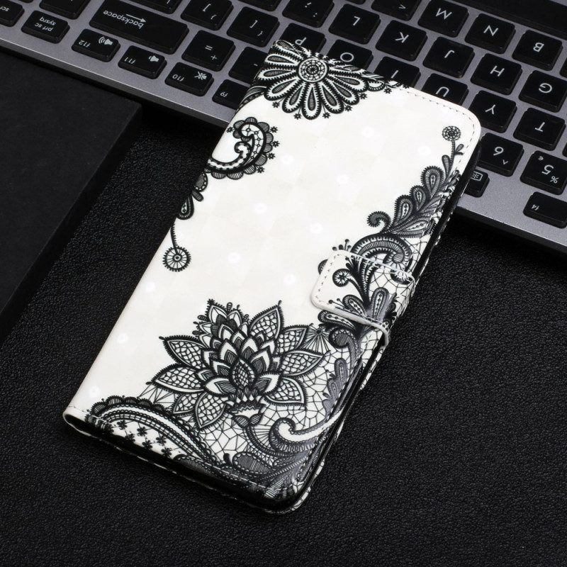 Flip Case voor Samsung Galaxy S22 Ultra 5G Met Ketting Verwijderbare Riem Veter