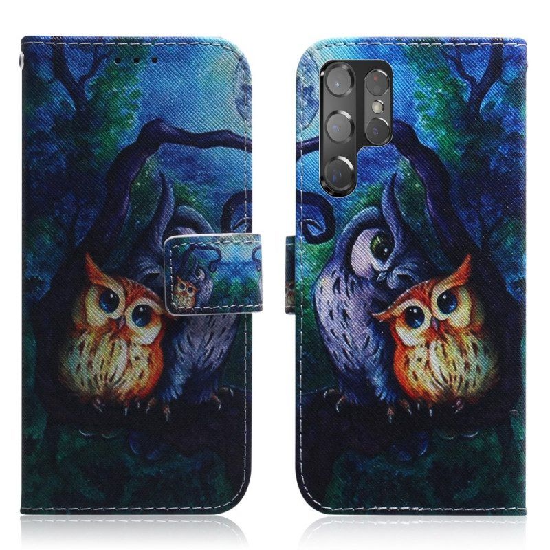 Flip Case voor Samsung Galaxy S22 Ultra 5G Schilderij Van Uilen