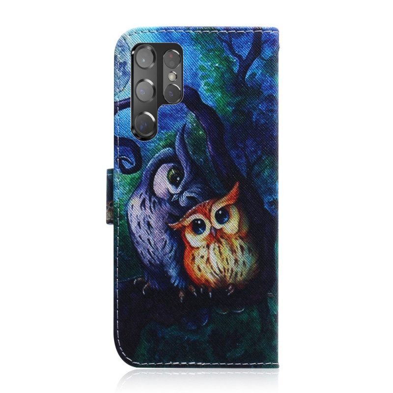 Flip Case voor Samsung Galaxy S22 Ultra 5G Schilderij Van Uilen