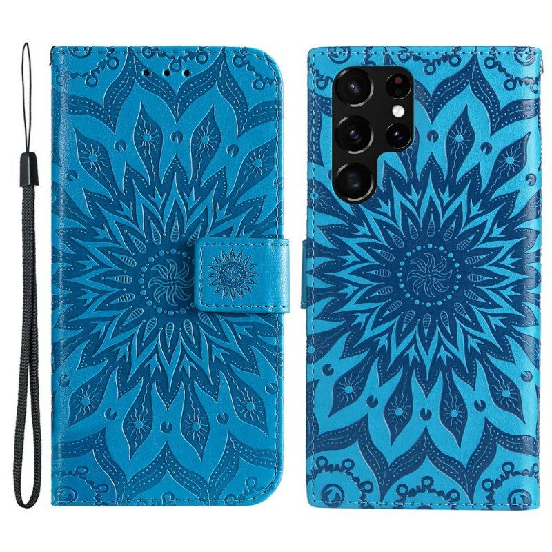 Flip Case voor Samsung Galaxy S22 Ultra 5G Zonnebloem