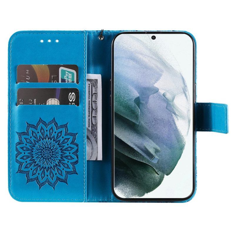 Flip Case voor Samsung Galaxy S22 Ultra 5G Zonnebloem