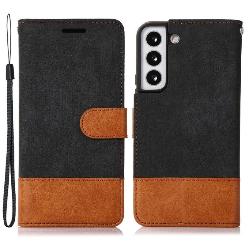 Flip Case voor Samsung Galaxy S23 5G Bicolor Skin-touch