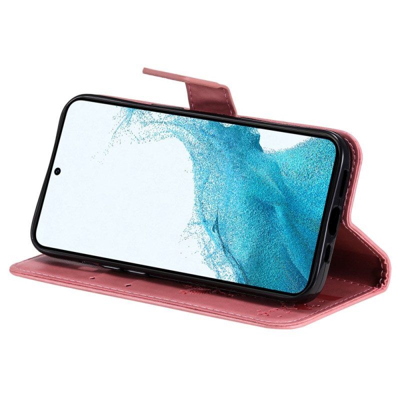 Flip Case voor Samsung Galaxy S23 5G Krabpaal Met Koord