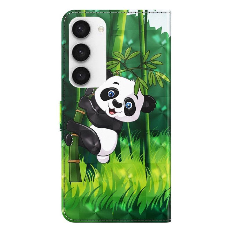 Flip Case voor Samsung Galaxy S23 5G Panda Bamboe