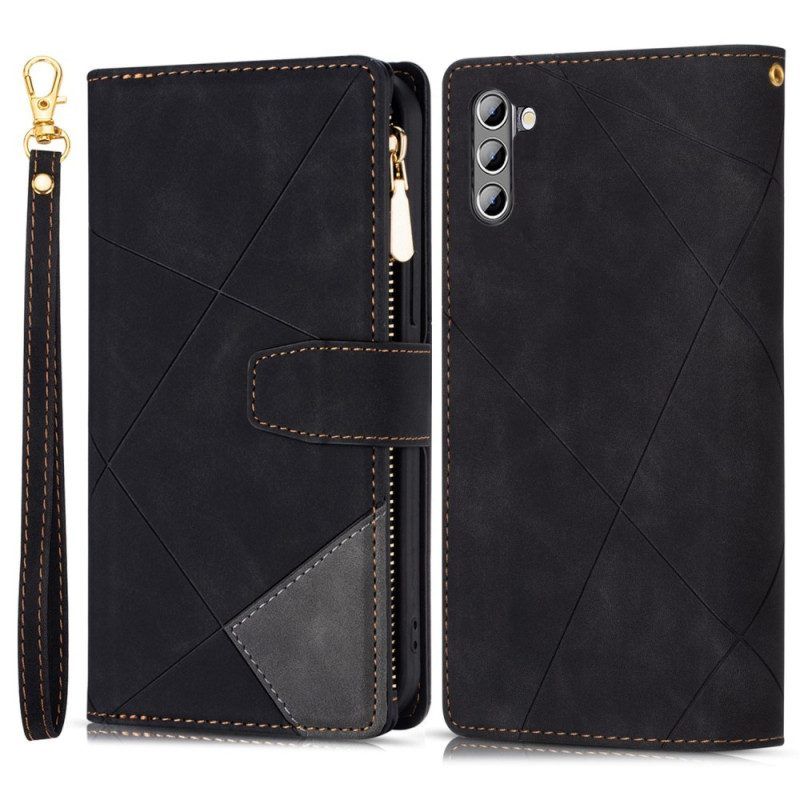 Flip Case voor Samsung Galaxy S23 5G Portemonnee Leren Met Ketting Portemonnee Met Volledige Riem