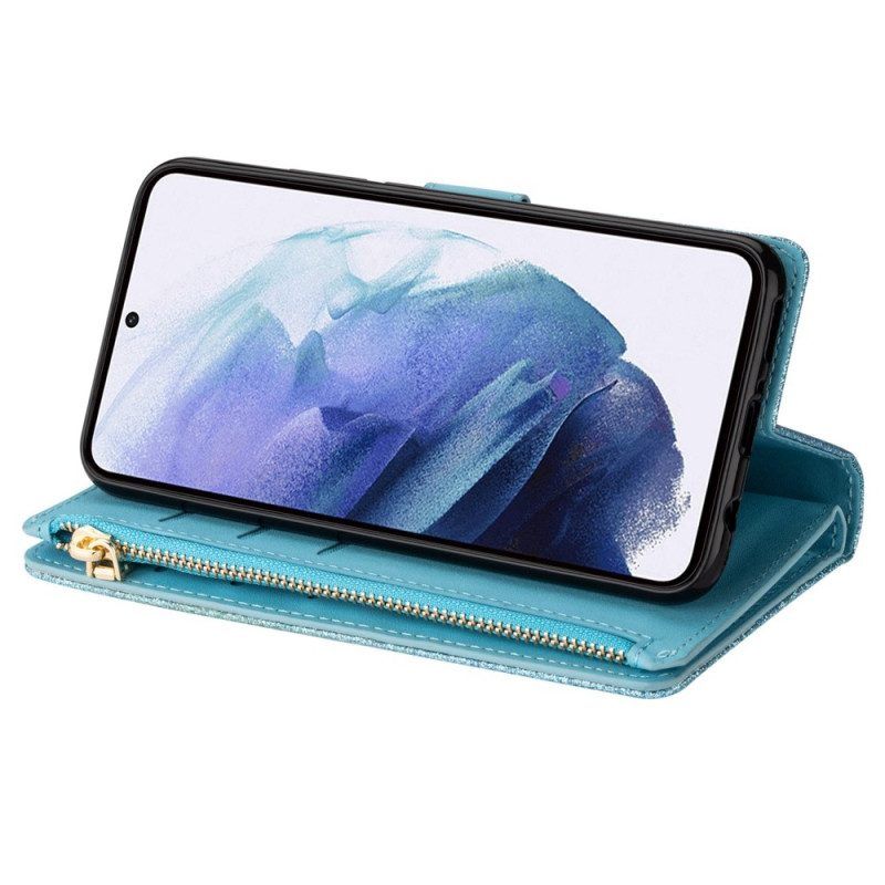 Flip Case voor Samsung Galaxy S23 5G Portemonnee Leren Portemonnee Met Pailletten