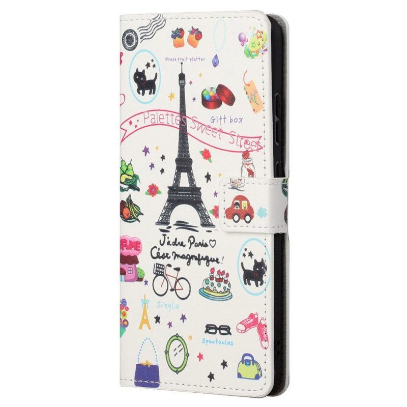 Flip Case voor Samsung Galaxy S23 Plus 5G Ik Hou Van Parijs