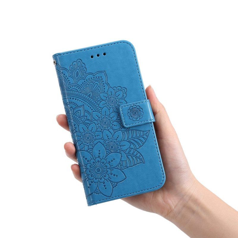 Flip Case voor Samsung Galaxy S23 Plus 5G Met Ketting Strakke Mandala