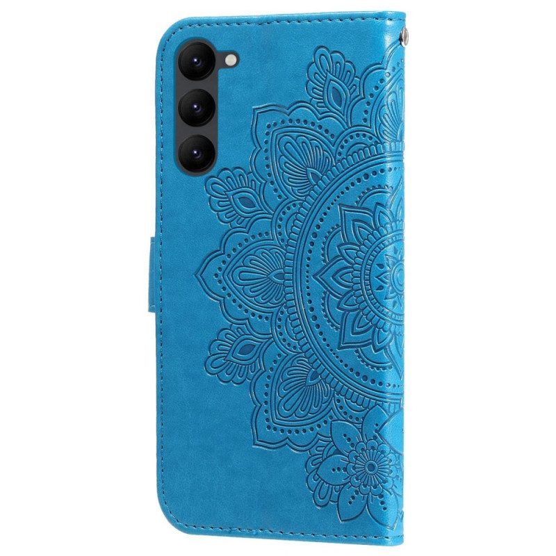 Flip Case voor Samsung Galaxy S23 Plus 5G Met Ketting Strakke Mandala