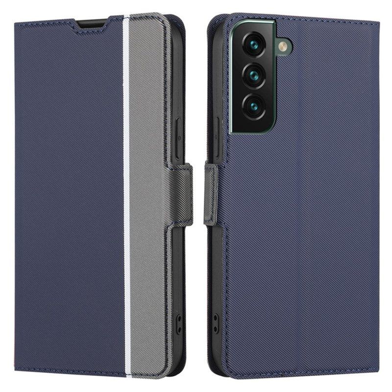 Flip Case voor Samsung Galaxy S23 Plus 5G Ultrafijn Tweekleurig