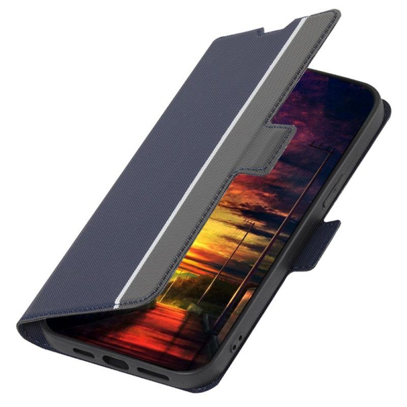 Flip Case voor Samsung Galaxy S23 Plus 5G Ultrafijn Tweekleurig