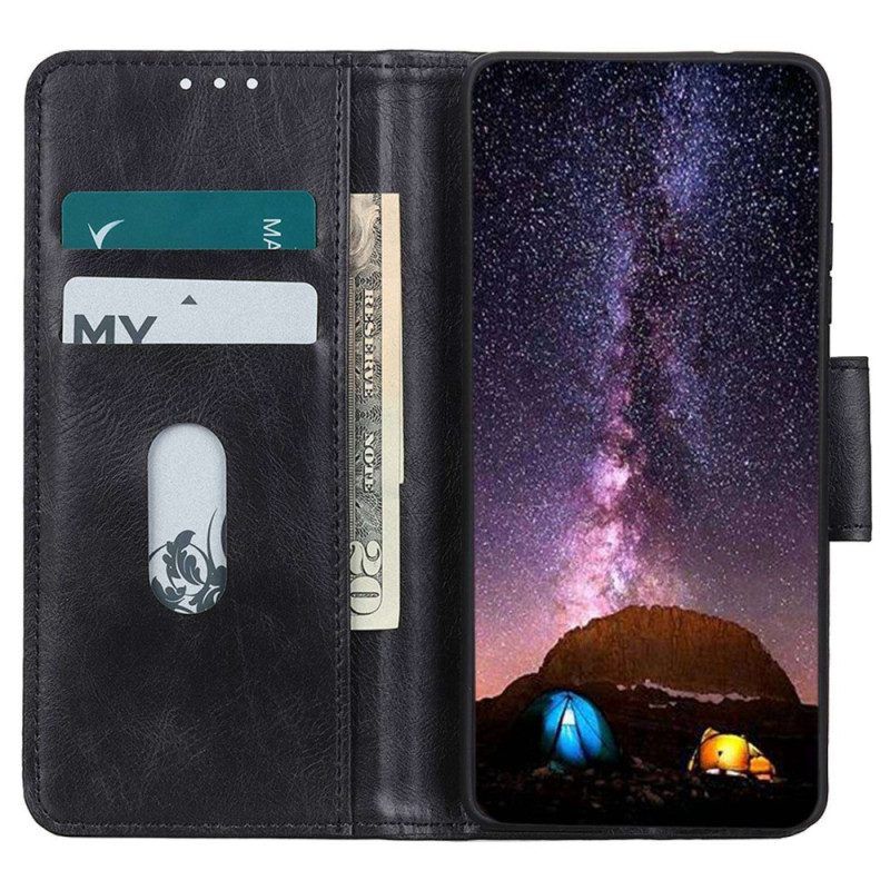 Flip Case voor Samsung Galaxy S23 Ultra 5G Stijl Lederen Gesp Omkeerbaar