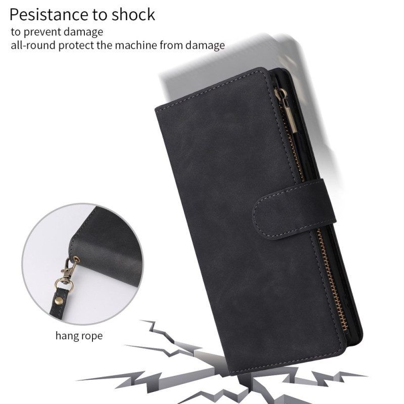 Flip Case voor Samsung Galaxy S23 Ultra 5G Zakje Met Rits