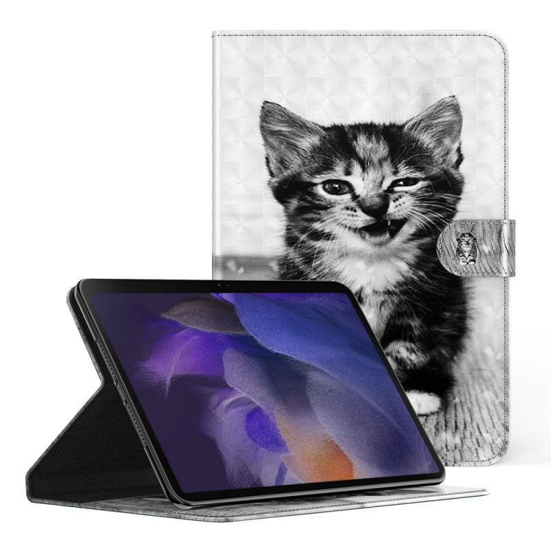 Flip Case voor Samsung Galaxy Tab A8 (2021) Kunstleer Katje