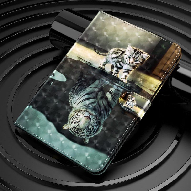 Flip Case voor Samsung Galaxy Tab A8 (2021) Lichtvlek Cat's Dream