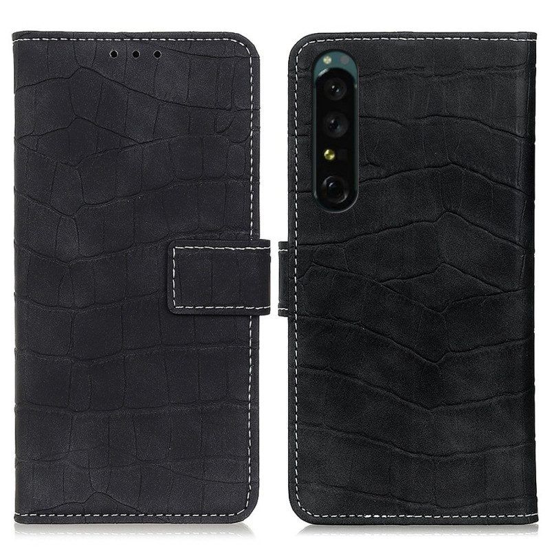 Flip Case voor Sony Xperia 1 IV Krokodil