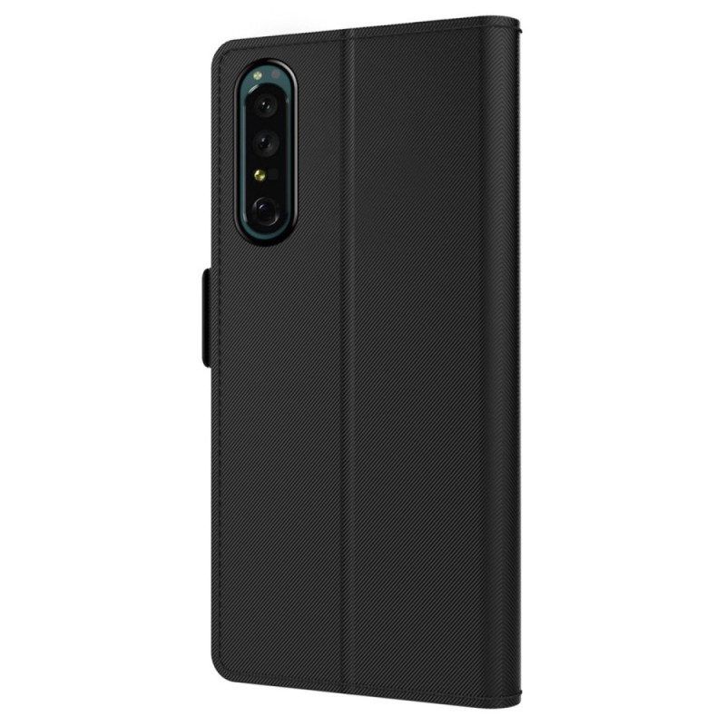 Flip Case voor Sony Xperia 1 IV Verwijderbare Spiegel En Kaarthouder