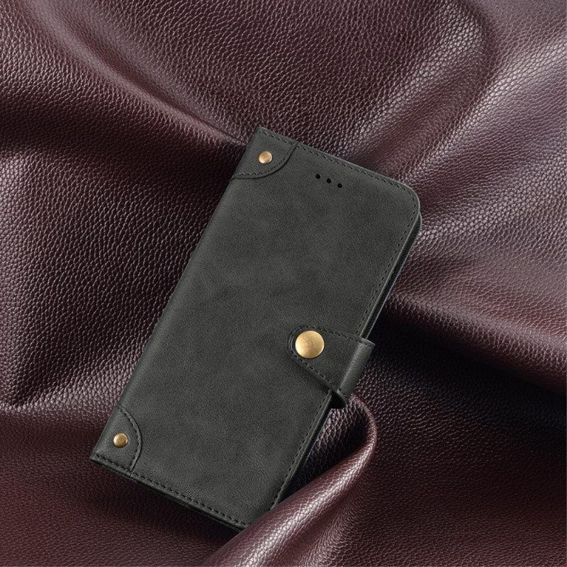 Flip Case voor Sony Xperia 10 IV Leerstijl Met Klinknagels Idewei