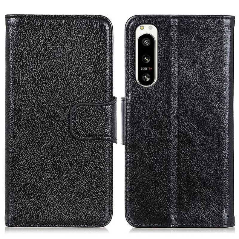 Flip Case voor Sony Xperia 5 IV Nappa Splitleer