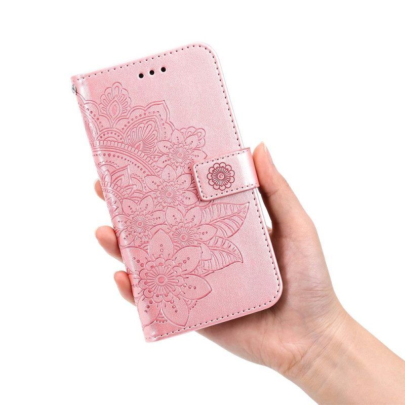 Flip Case voor Xiaomi 12T / 12T Pro Met Ketting Strakke Mandala