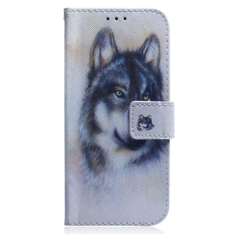 Flip Case voor Xiaomi Redmi A1 Aquarel Wolf