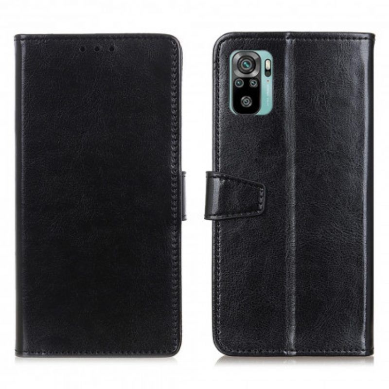 Flip Case voor Xiaomi Redmi Note 10 / 10S Eenvoudig Glanzend Leereffect