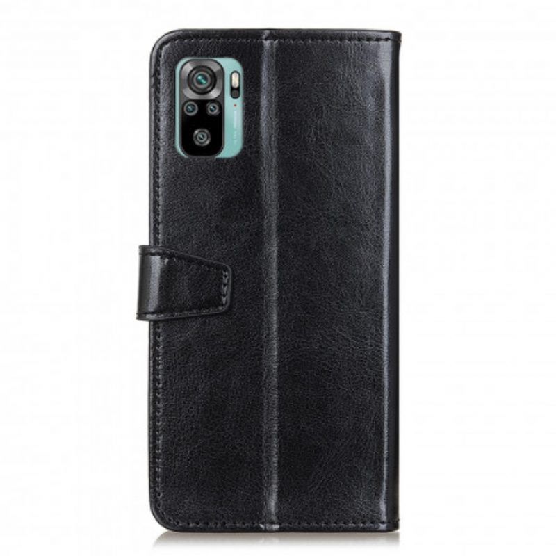 Flip Case voor Xiaomi Redmi Note 10 / 10S Eenvoudig Glanzend Leereffect