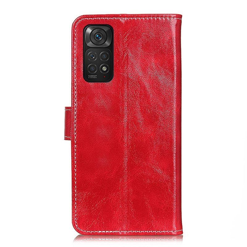 Flip Case voor Xiaomi Redmi Note 11 / 11S Glanzende En Zichtbare Naden