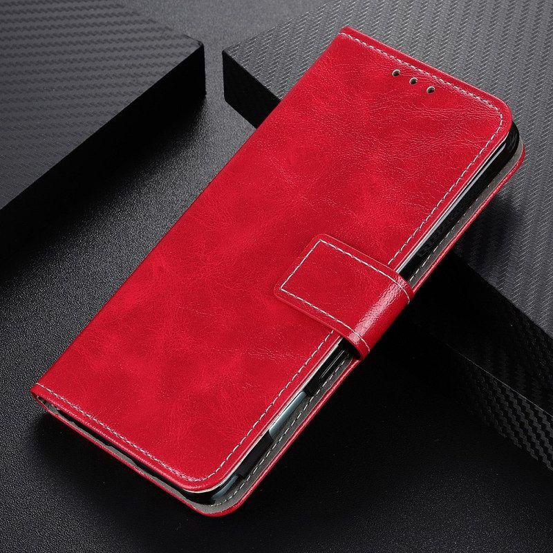 Flip Case voor Xiaomi Redmi Note 11 / 11S Glanzende En Zichtbare Naden