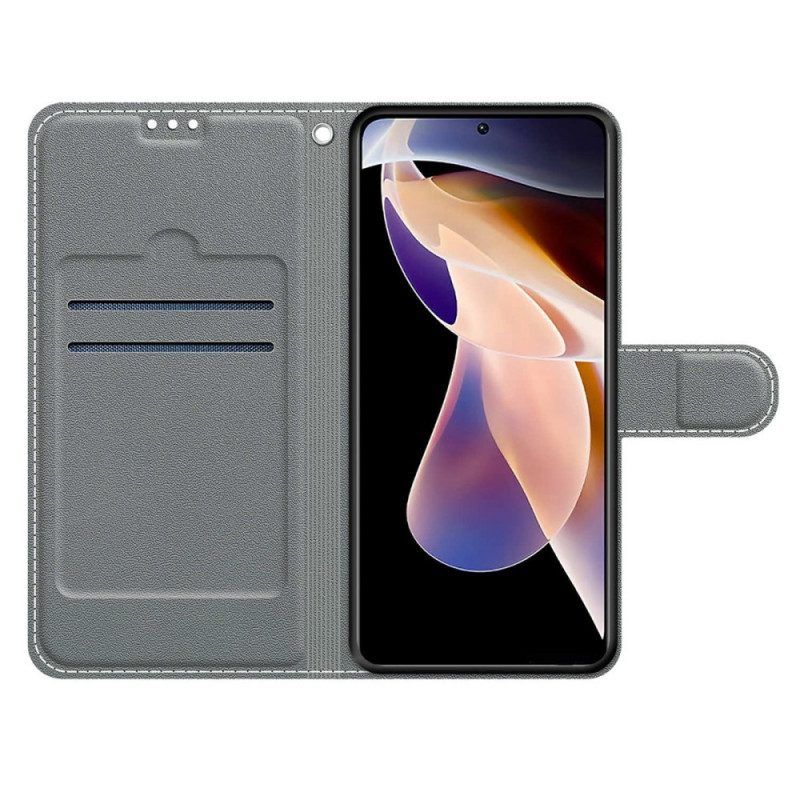 Flip Case voor Xiaomi Redmi Note 11 Pro Plus 5G Lakens Met Lanyard